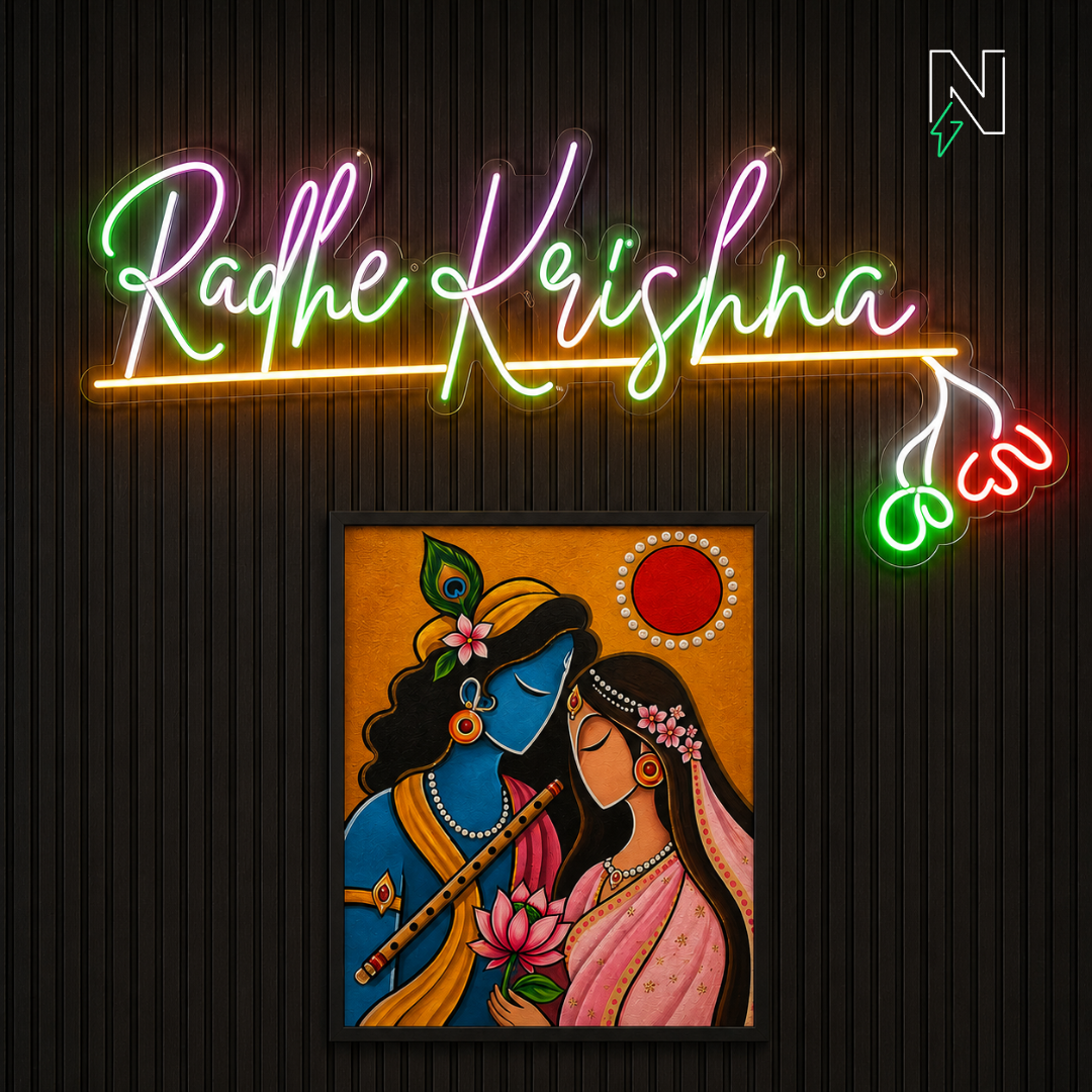Radhe Krishna Floro Neon Sign