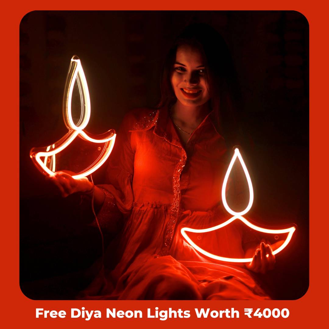 Free 2 Diya Neon Lights Worth ₹5000