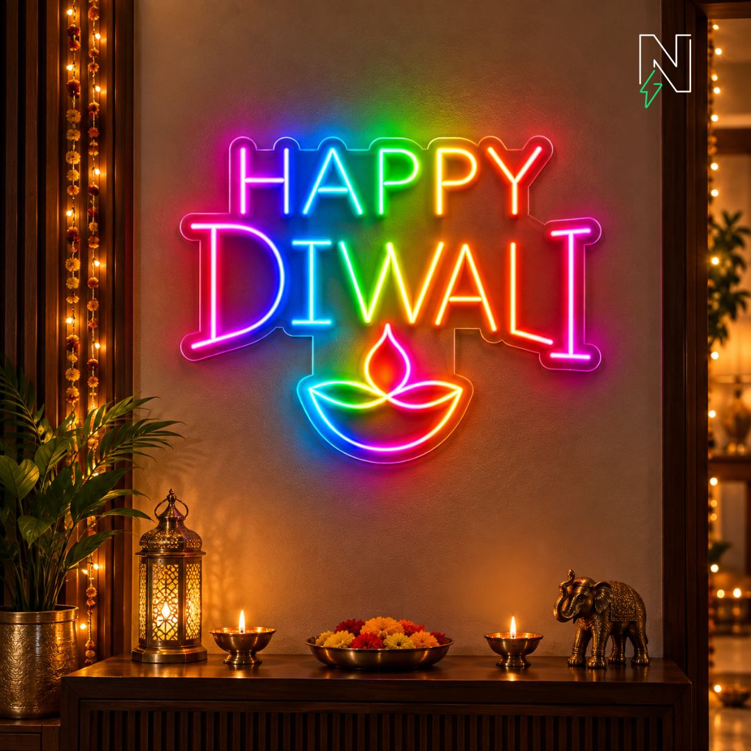 Happy Diwali 🪔 FloRo Neon Sign