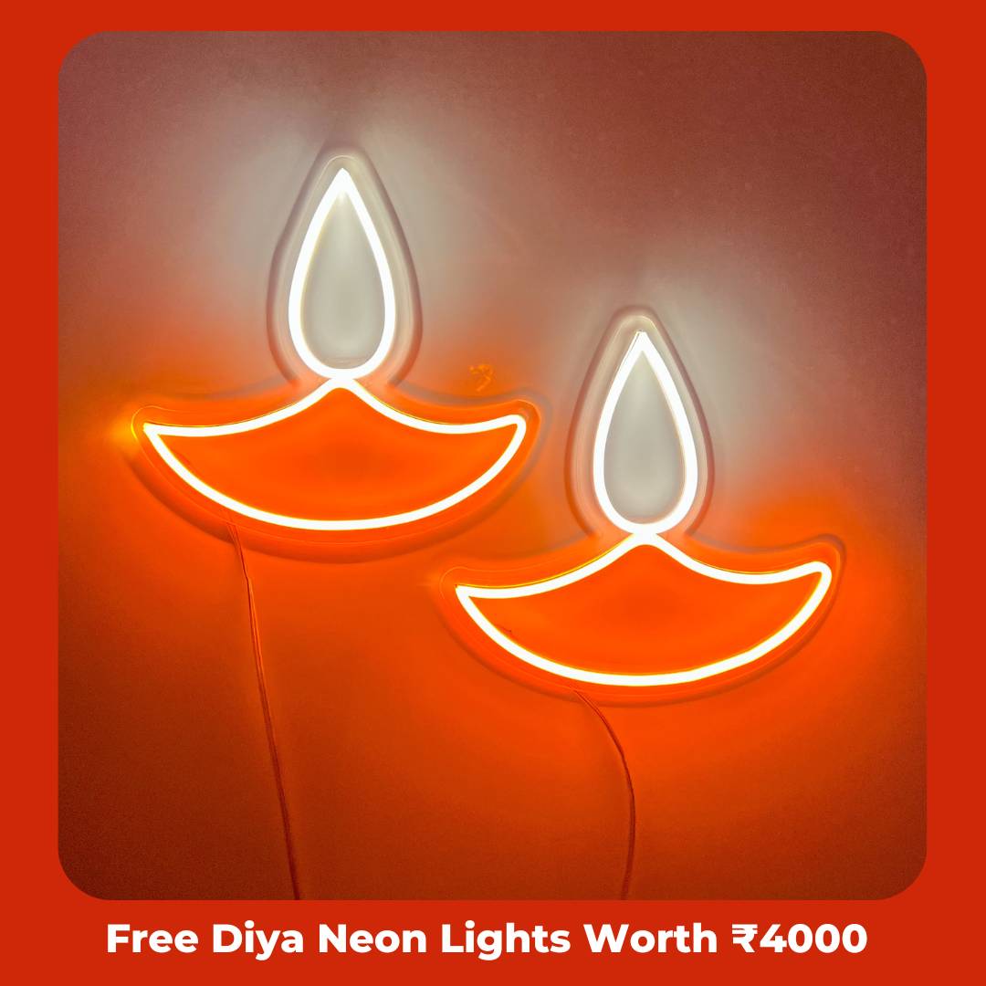 Free 2 Diya Neon Lights Worth ₹5000