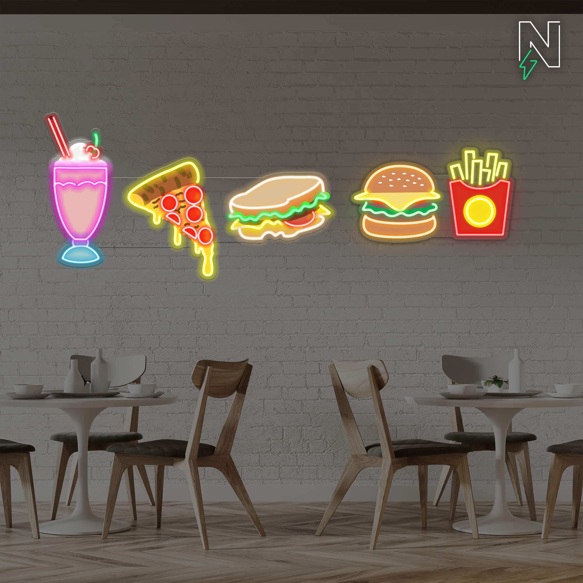 Pizza Sandwich Neon Sign