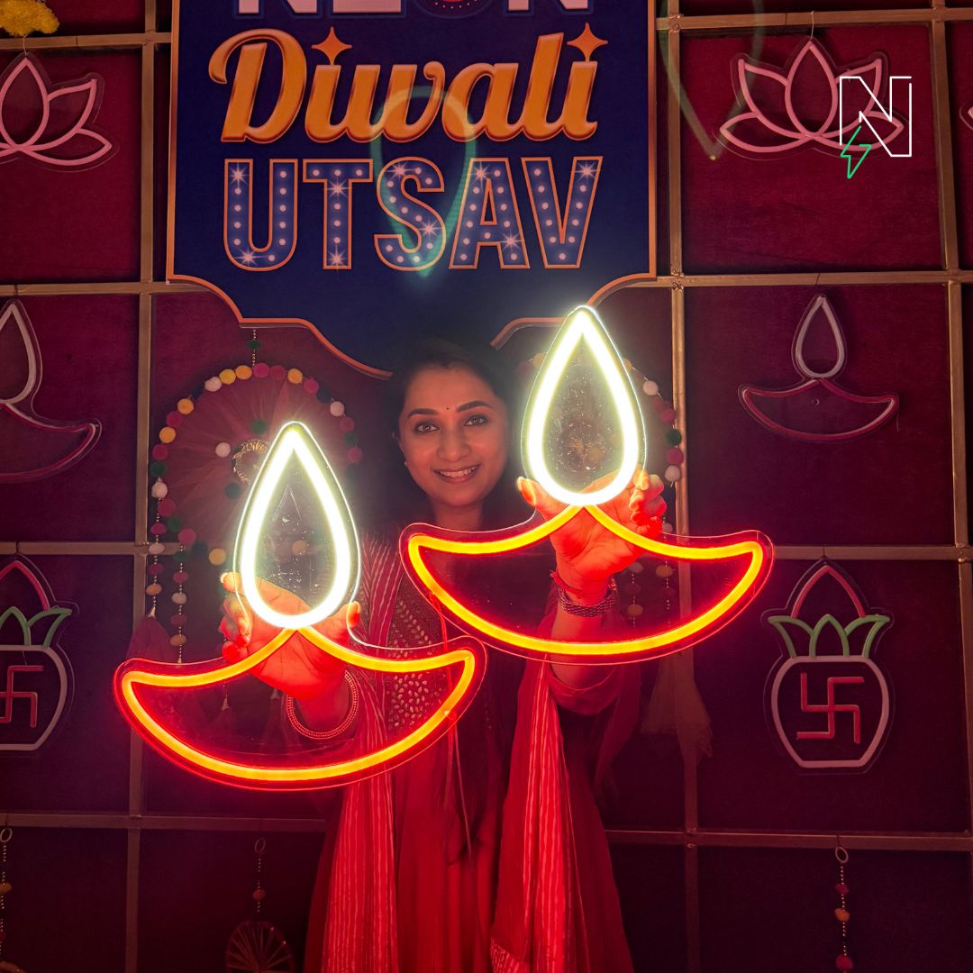 Diwali Diya Lights - Neon Attack