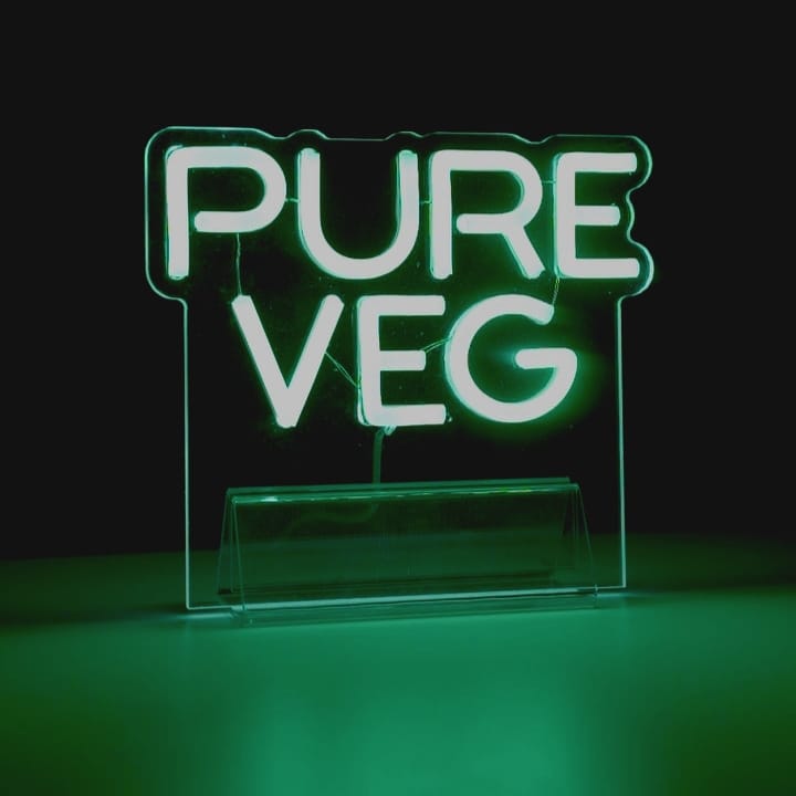 Pure Veg Table Top Neon Sign