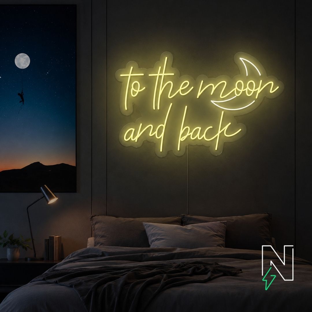 To The Moon And Back Neon Sign