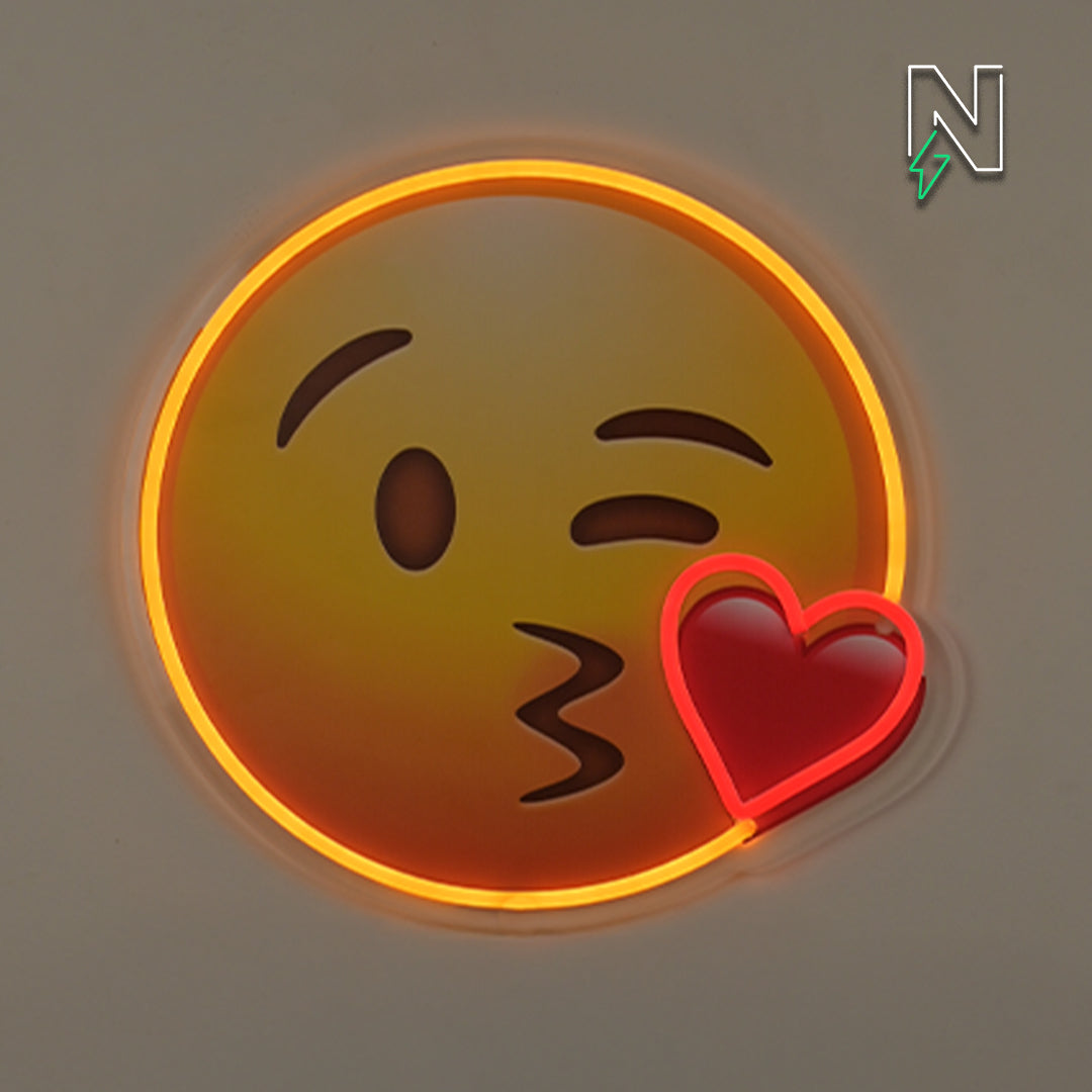 Kiss Emoji Neon Sign