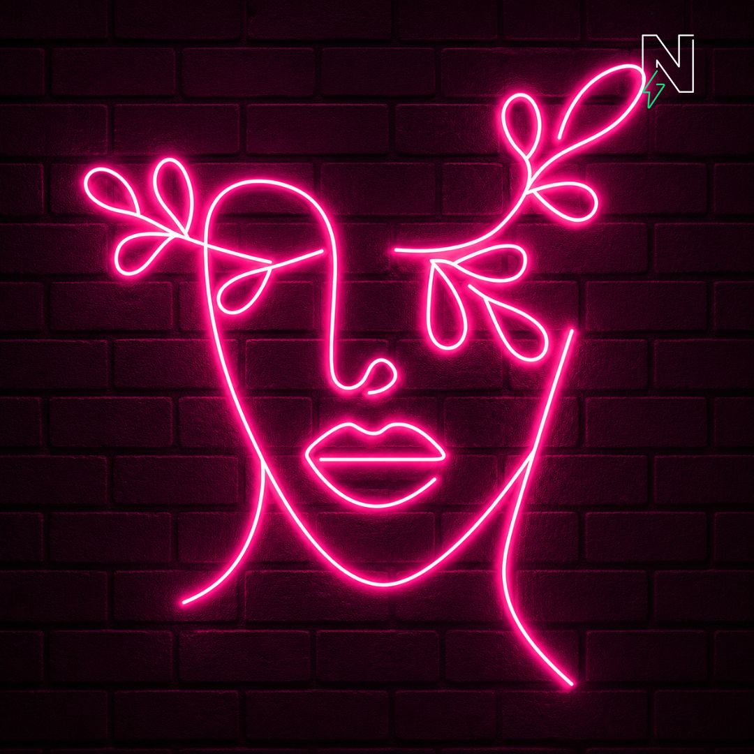 Leaf Face Neon Sign