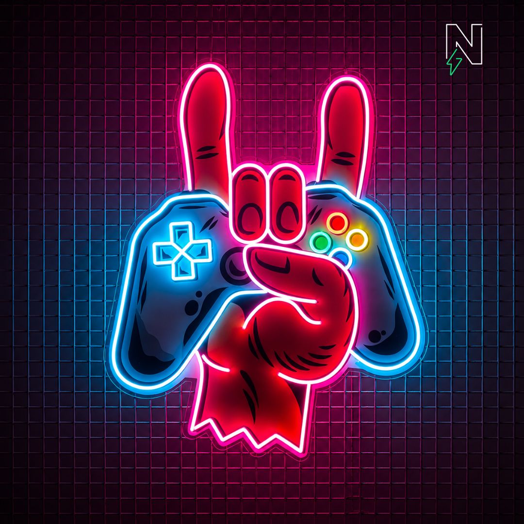 Victory Hands UV+Neon Sign