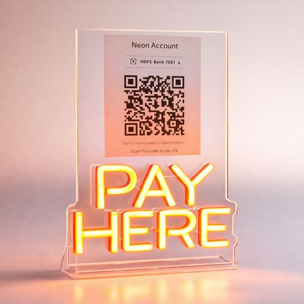 Pay Here Table Top Neon Sign