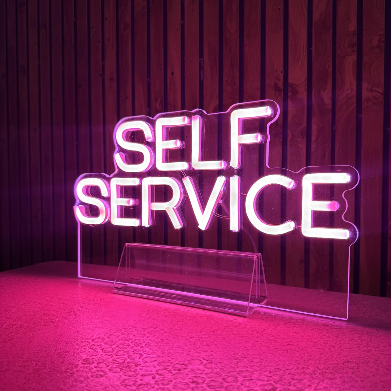 Self Service Table Top Neon Sign