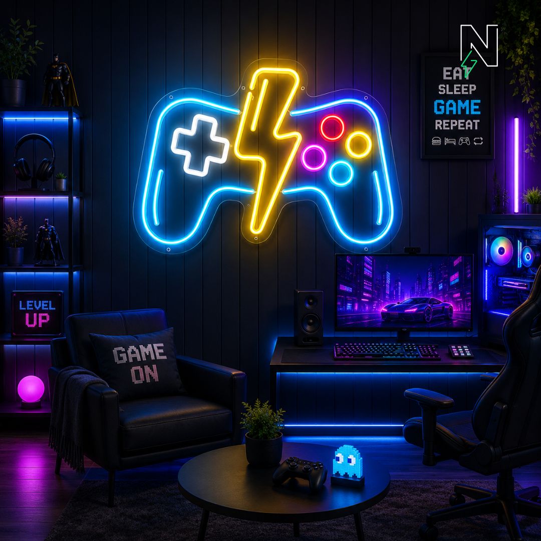 Thunder Joystick Neon Sign