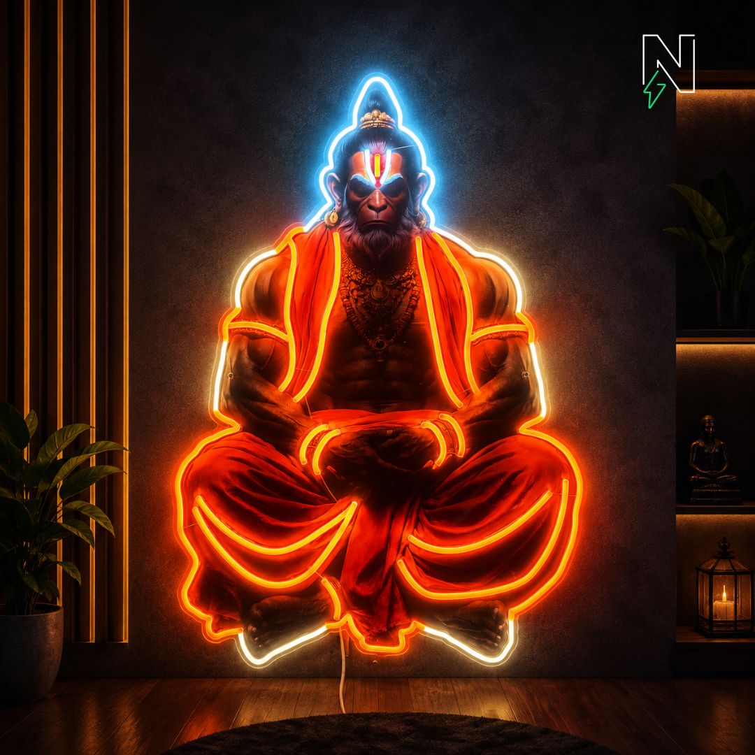 Divine Hanuman Neon Sign