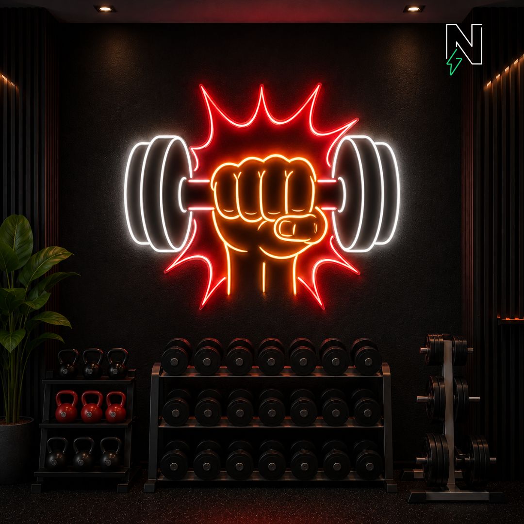 Dunbell Grip Neon Sign