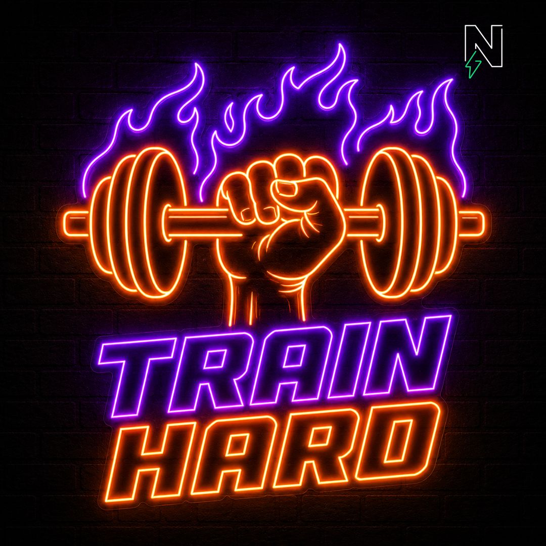 Train Hard Neon Sign