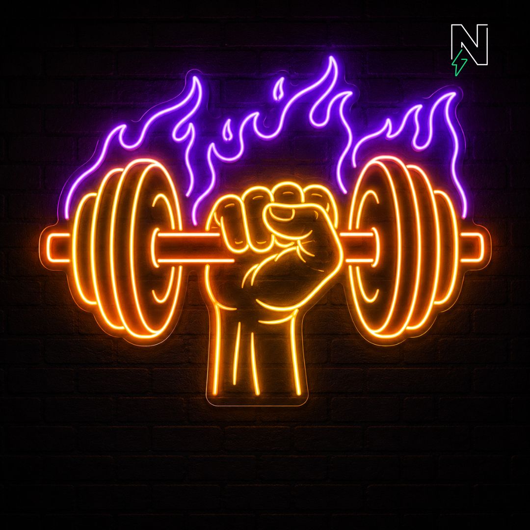 Flaming Strength Neon Sign