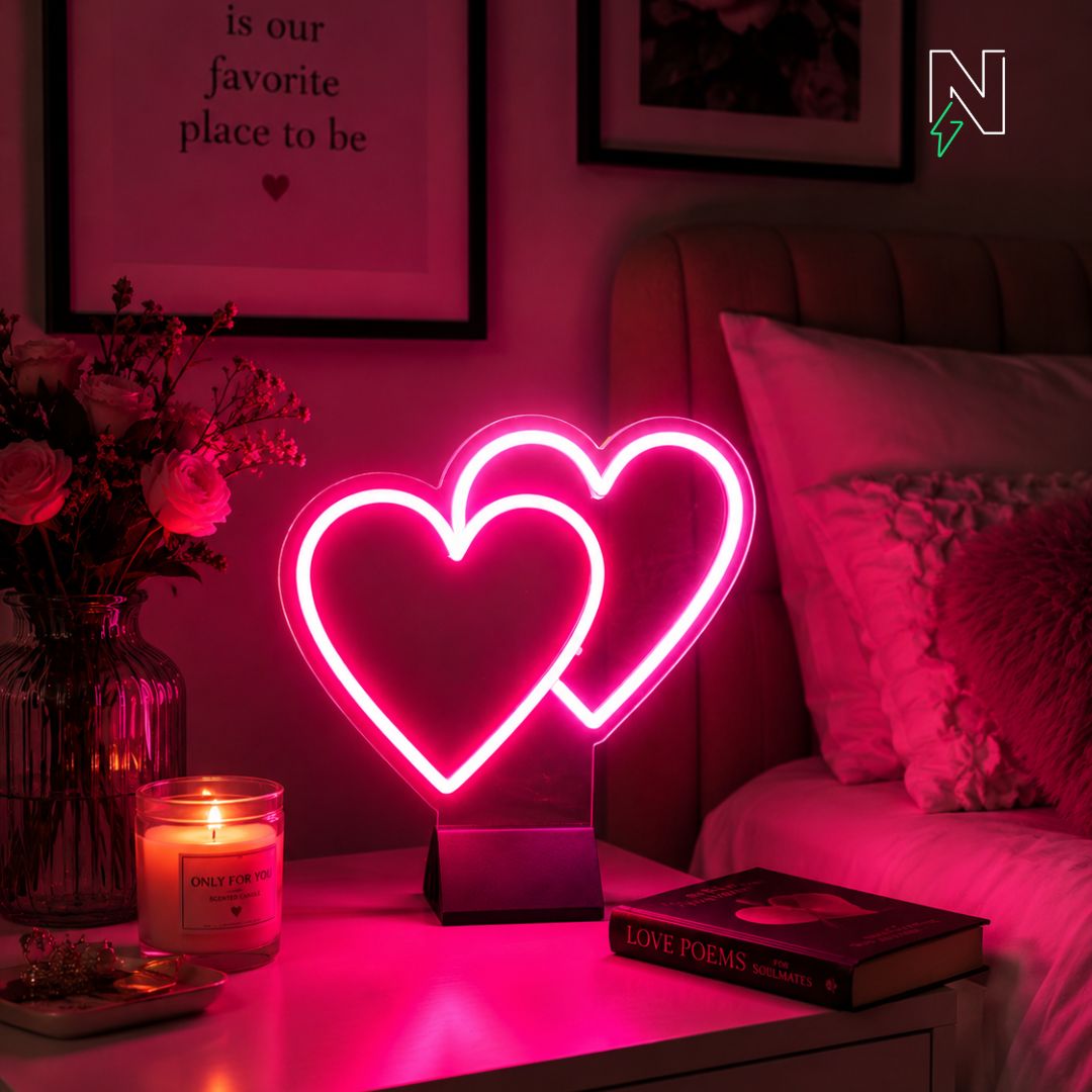 Free Heart Table Top Neon Sign