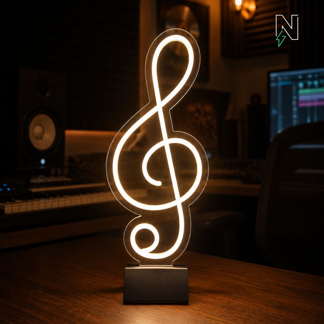 Music Note Table Top Neon Sign