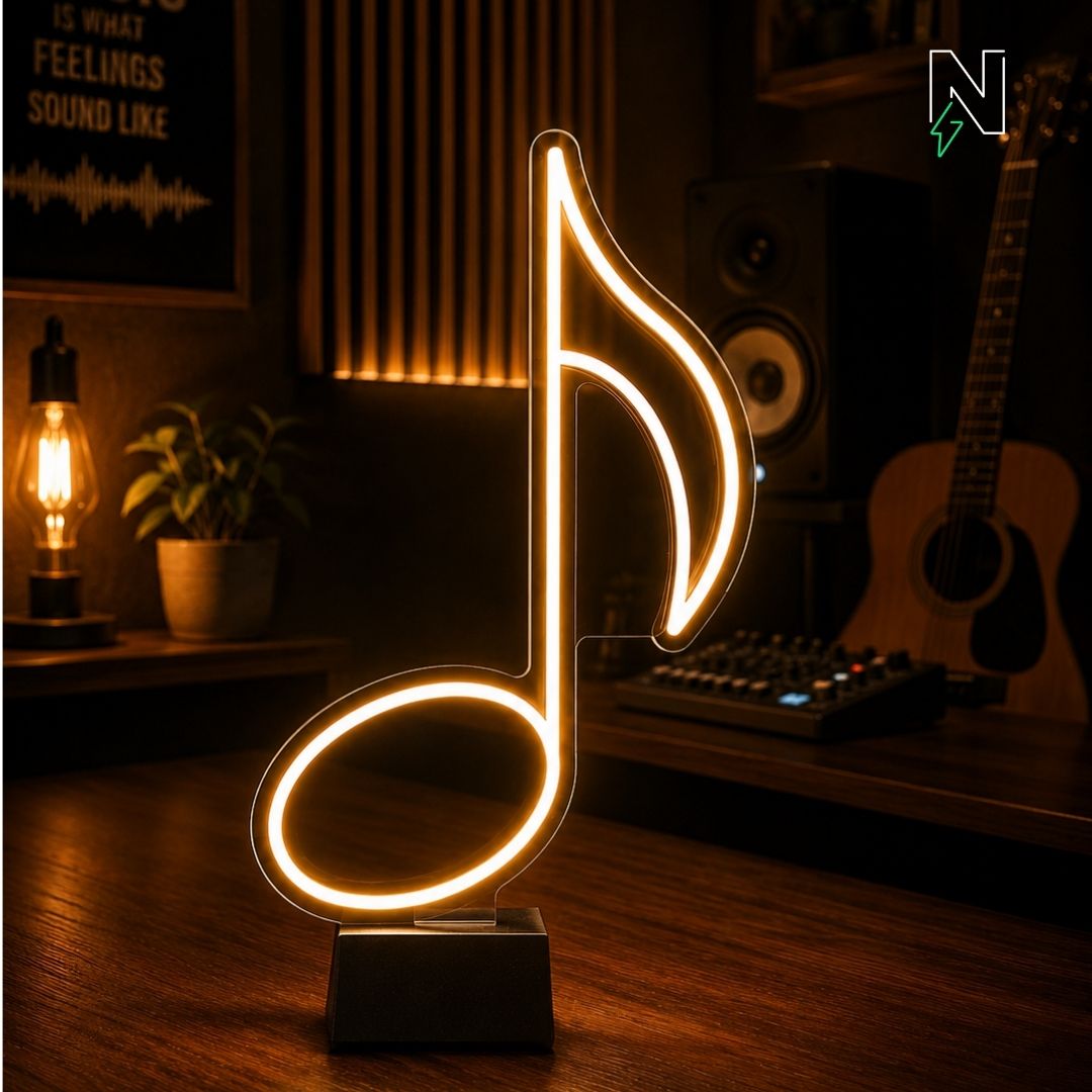 Musical Note Table Top Neon Sign