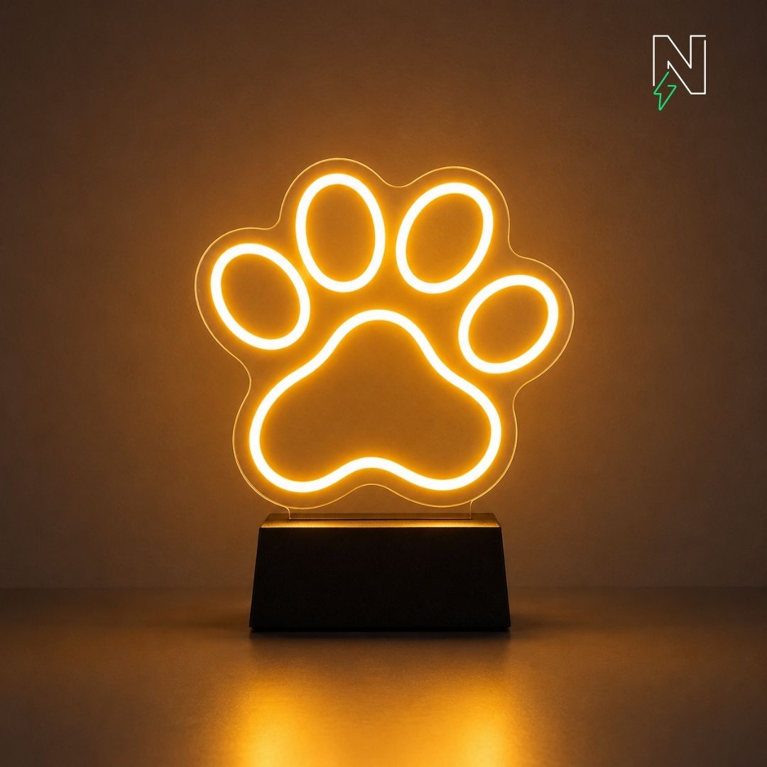 Paw Table Top Neon Sign