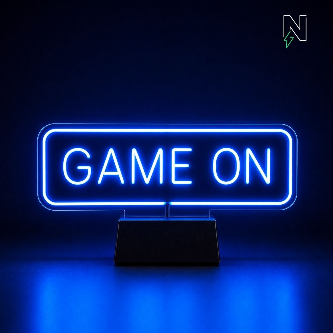 Game On Top Neon Sign