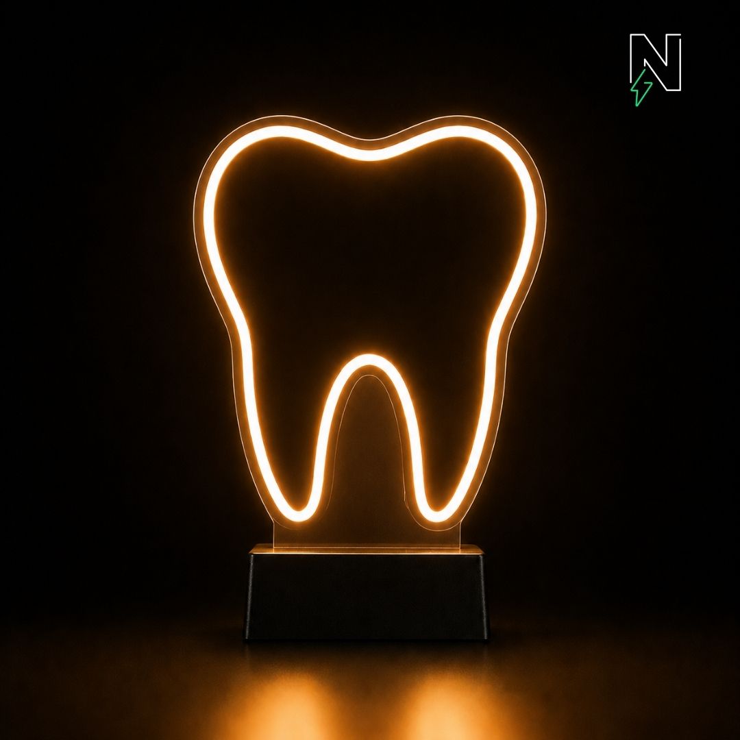 Tooth Table Top Neon Sign