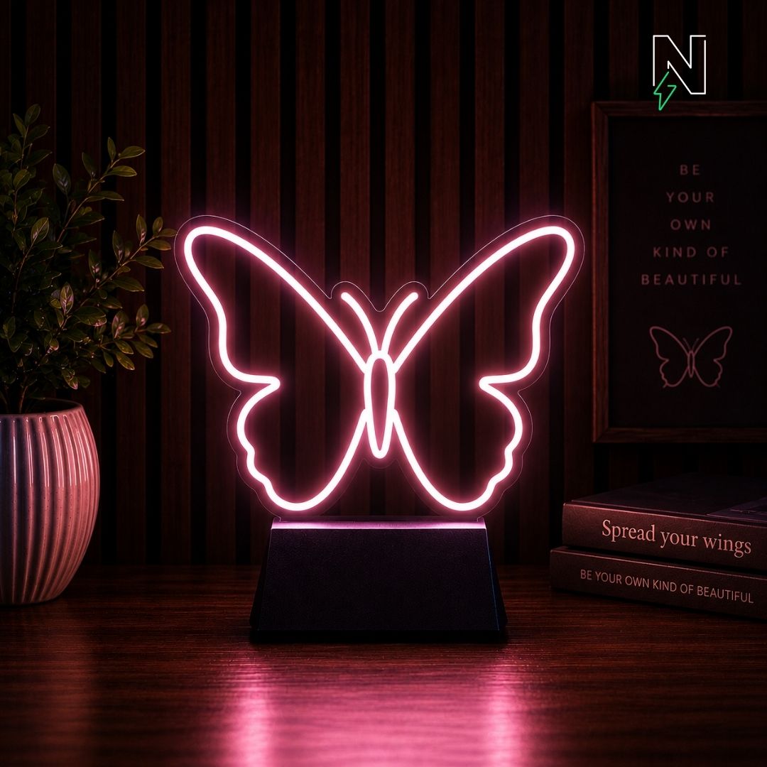 Butterfly Table Top Neon Sign