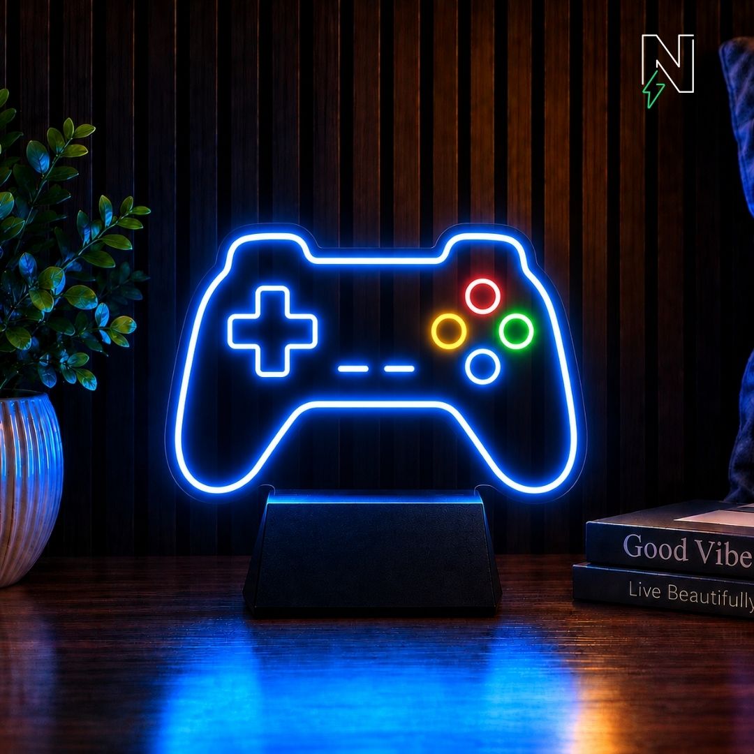 Gaming Controller Table Top Neon Sign