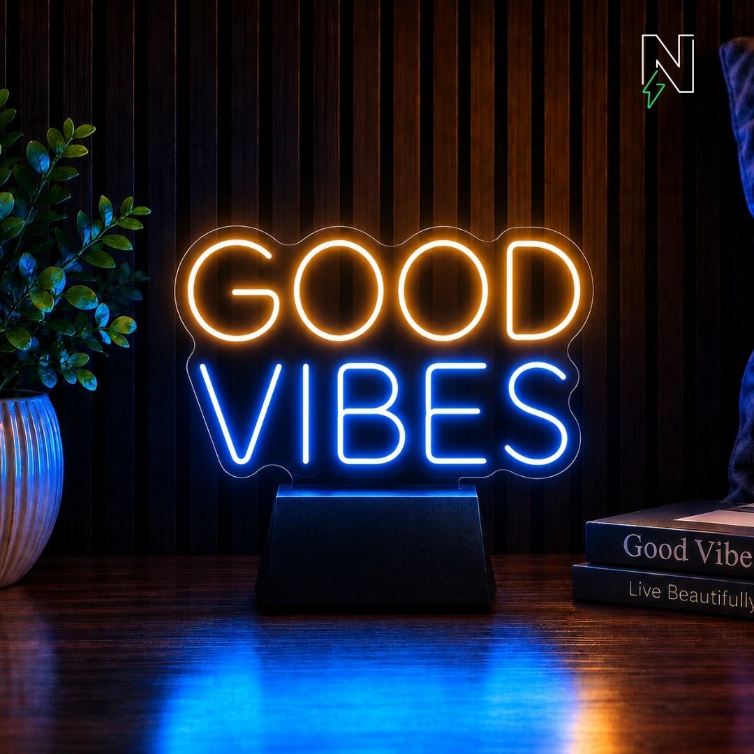 Good Vibes Table Top Neon Sign