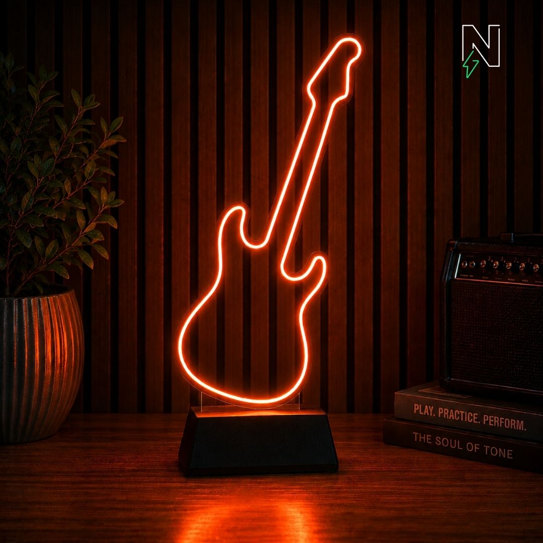 Guitar Table Top Neon Sign