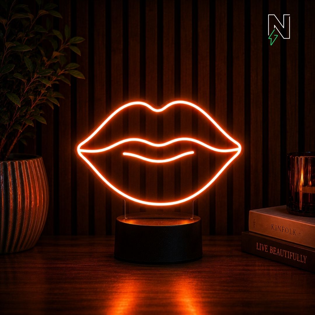 Lips Table Top Neon Sign