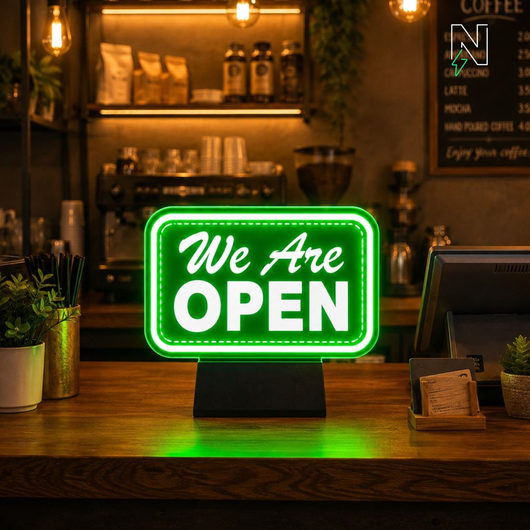 Free Open Table Top Neon Sign
