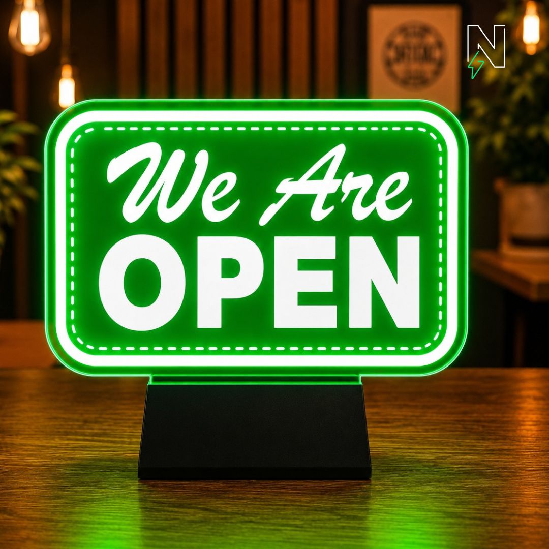 Free Open Table Top Neon Sign