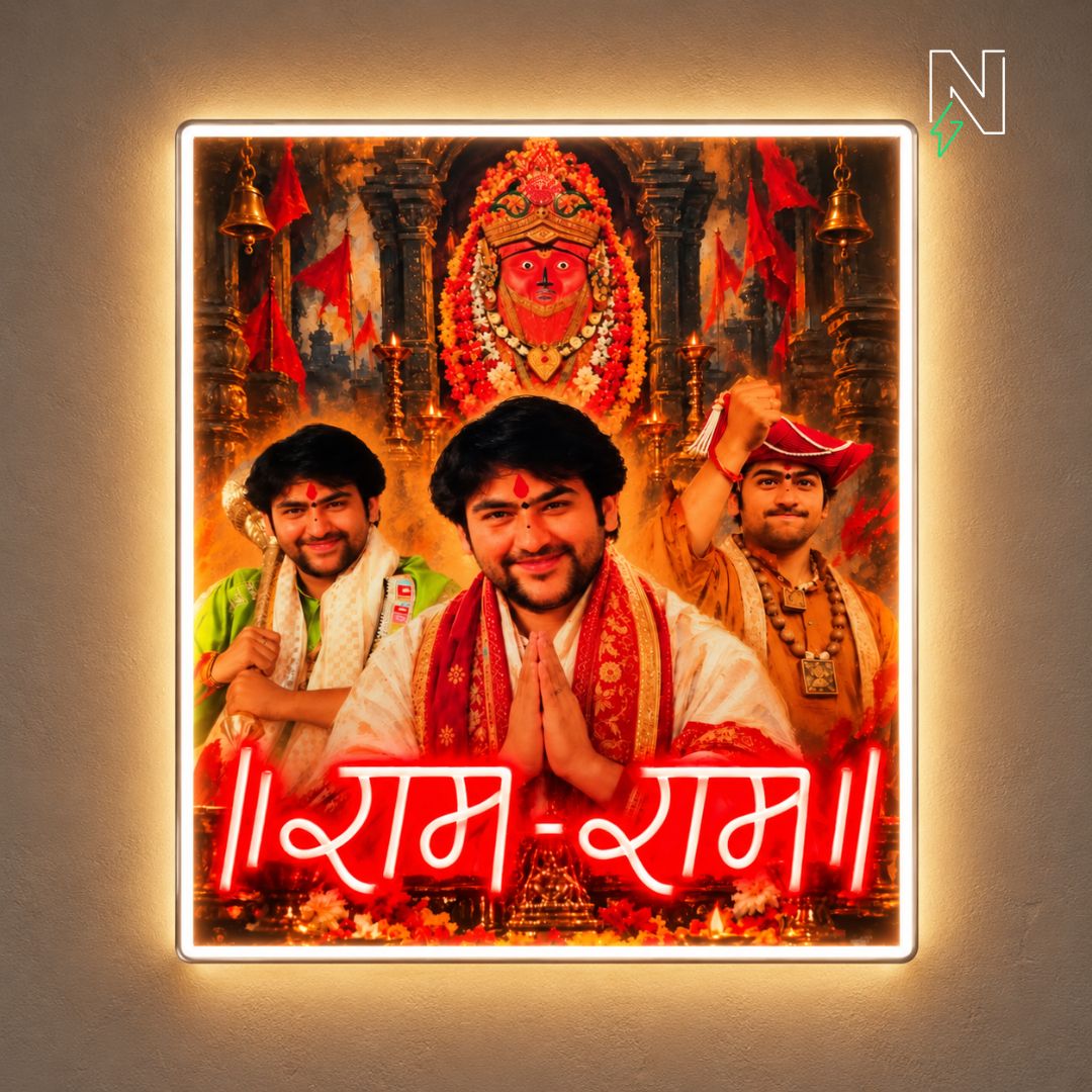Bageshwar Dham Neon Art