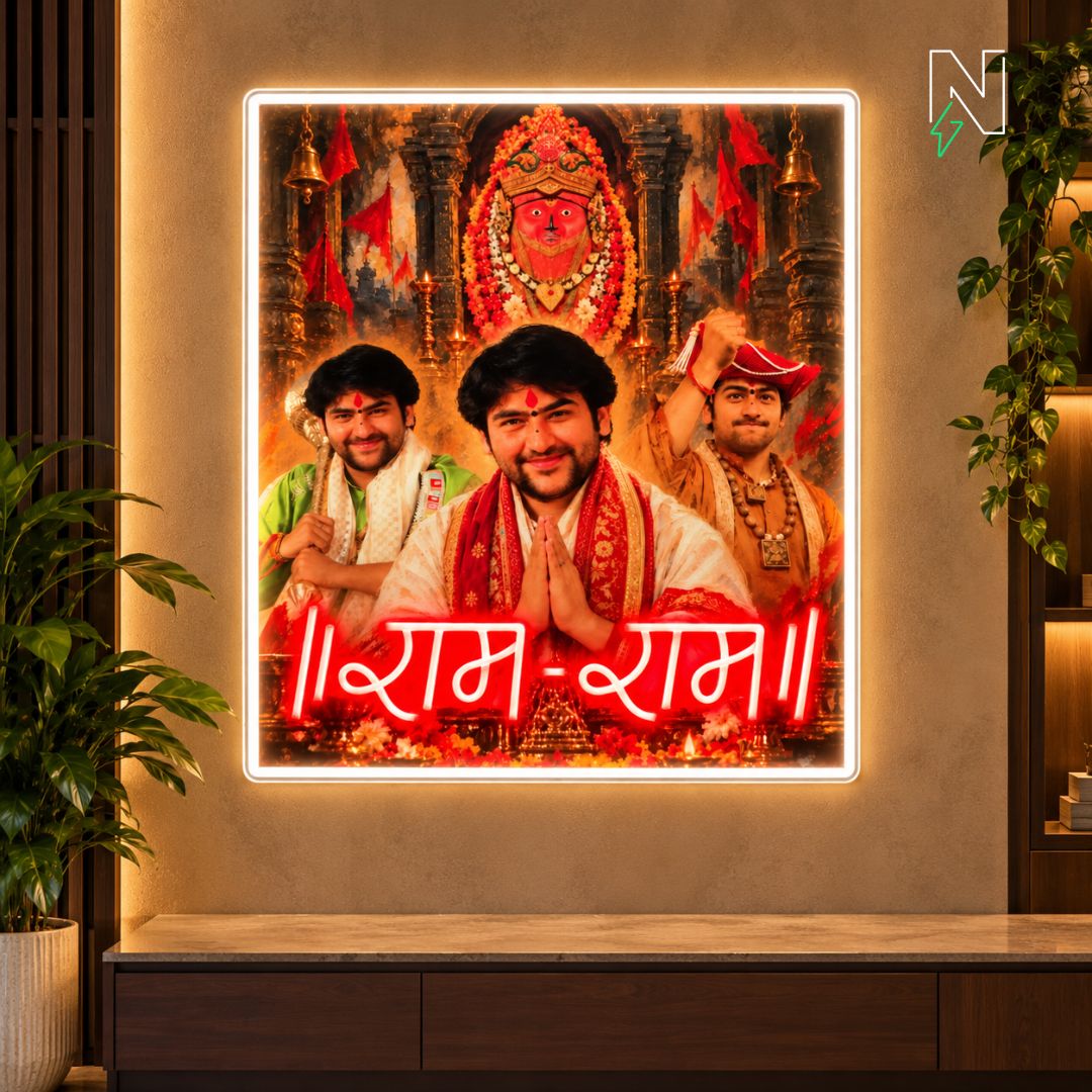 Bageshwar Dham Neon Art