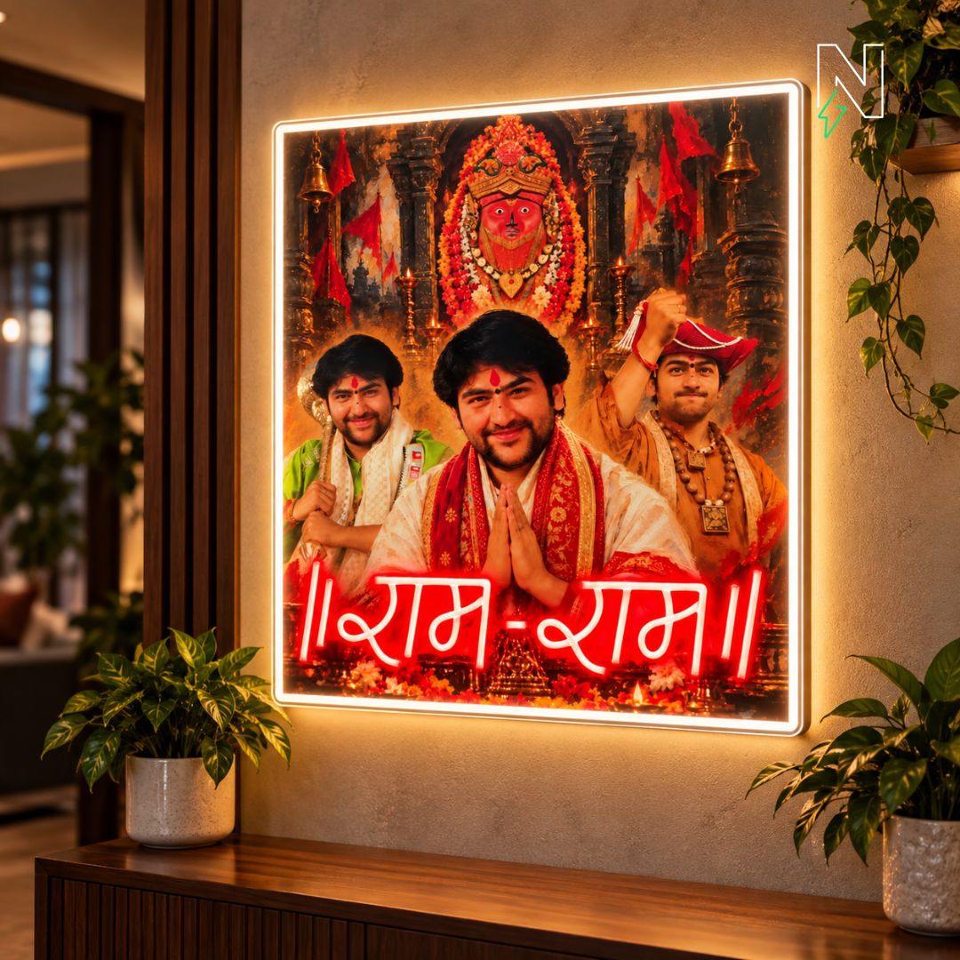 Bageshwar Dham Neon Art
