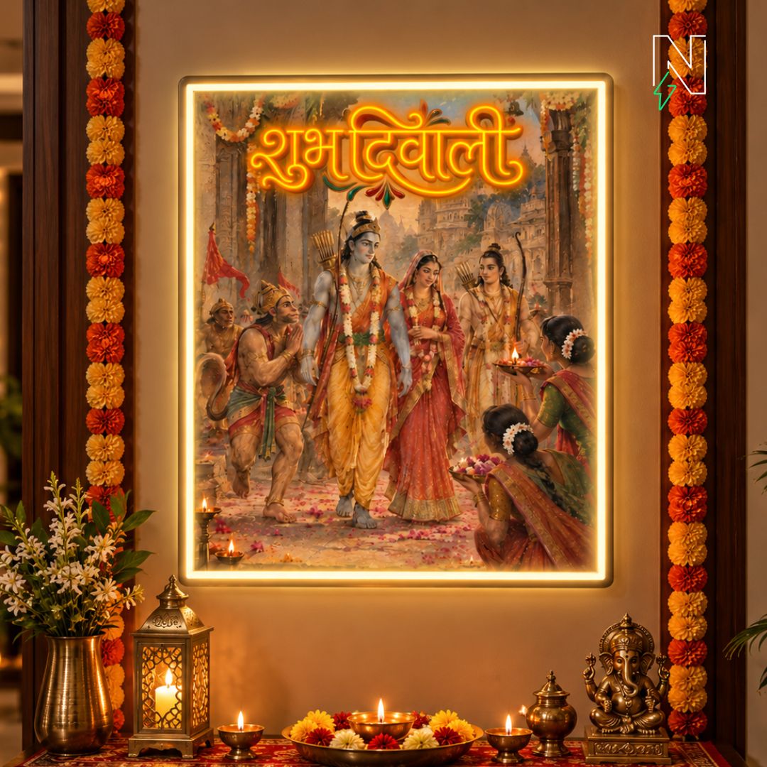 Shubh Diwali Ramayan Art Neon Sign