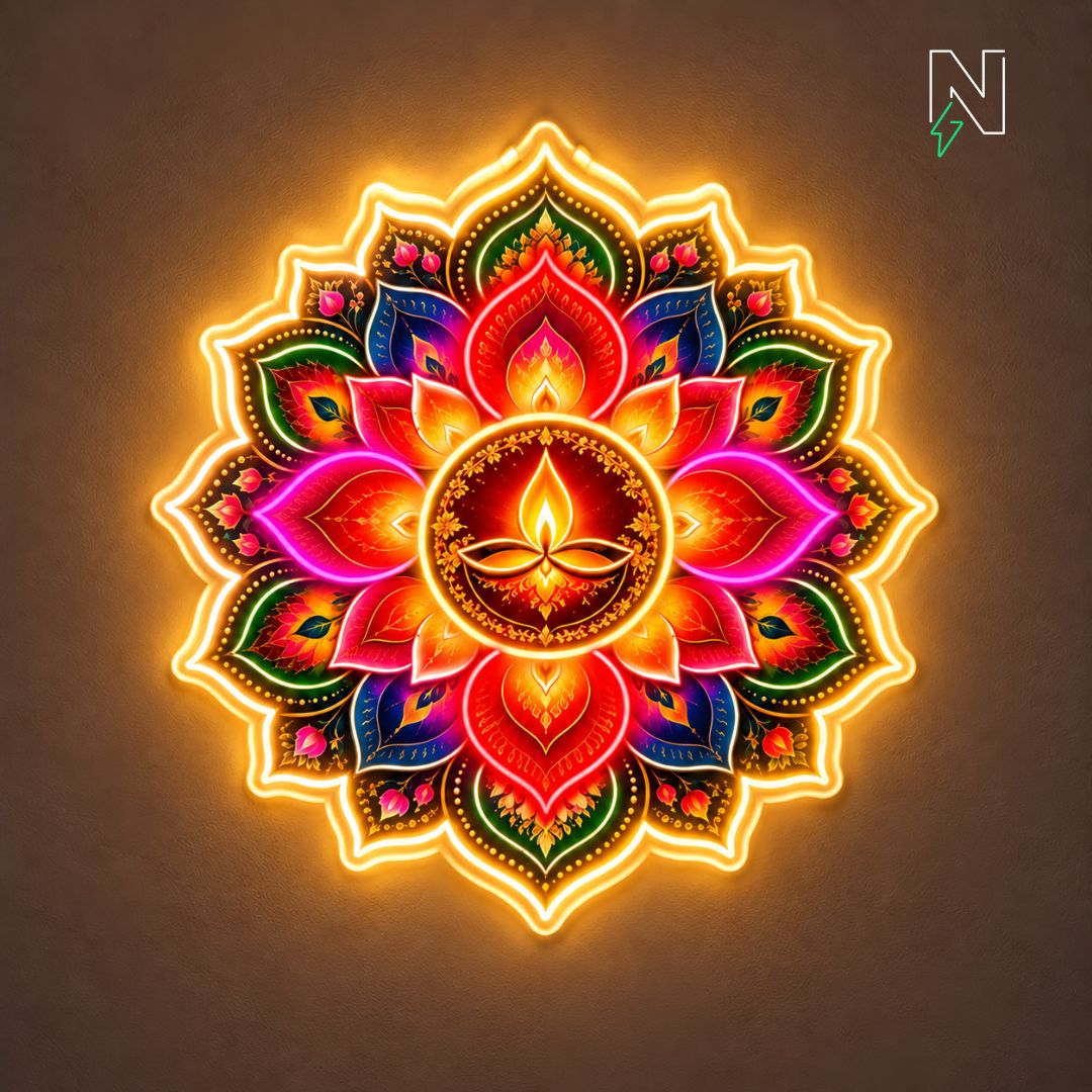 Diya Rangoli Neon Sign
