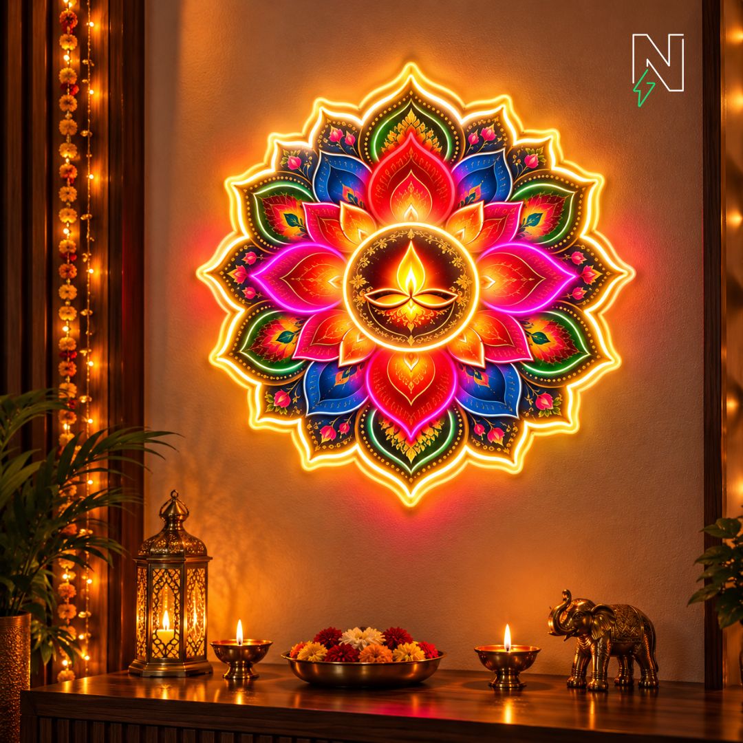 Diya Rangoli Neon Sign