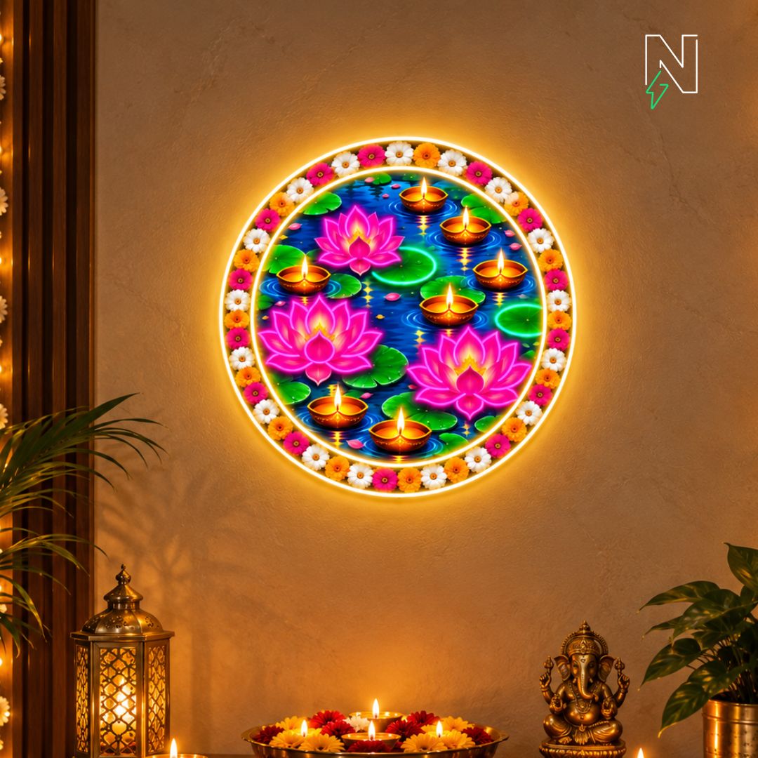 Lotus Rangoli Neon Sign