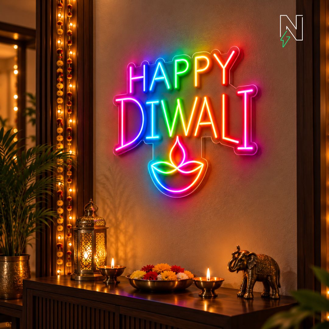 Happy Diwali 🪔 FloRo Neon Sign