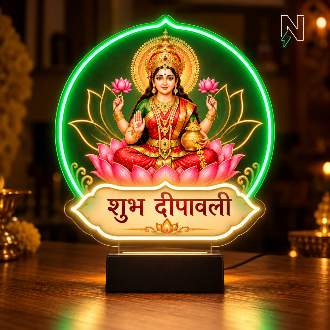 Shubh Deepawali Lakshmi Table Top Neon Sign