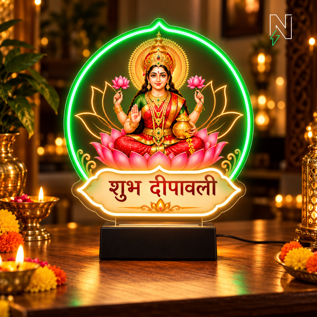 Shubh Deepawali Lakshmi Table Top Neon Sign