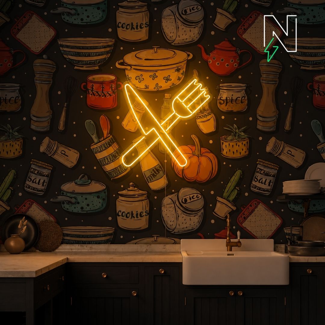 Cutlery Neon Sign