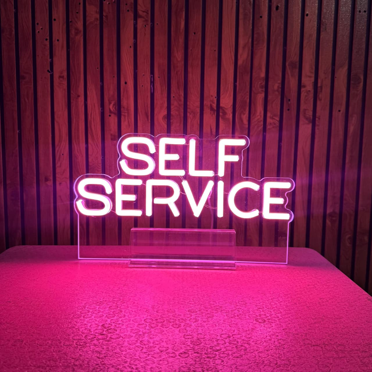 Self Service Table Top Neon Sign