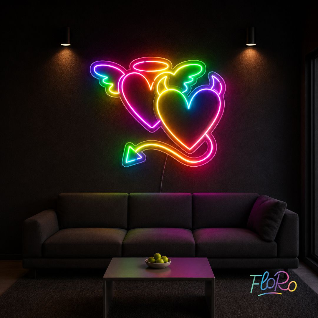 Angel & Devil FloRo Sign