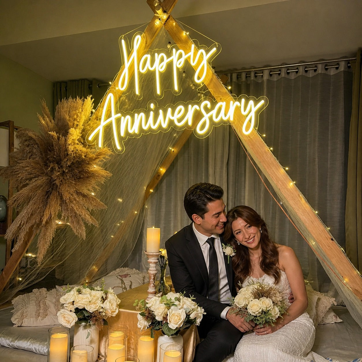 Happy Anniversary Neon Sign
