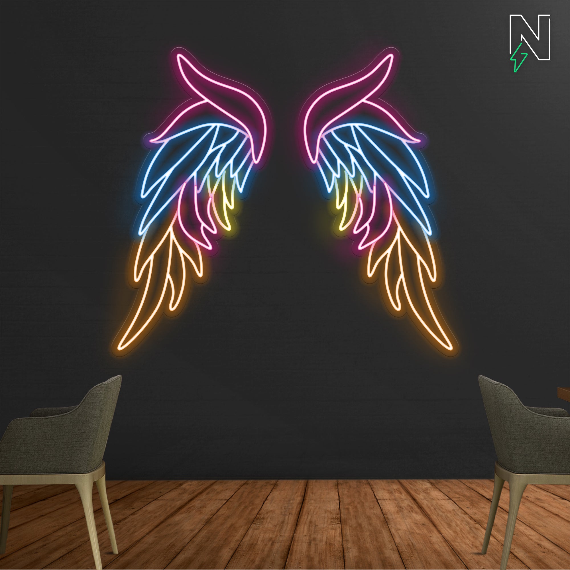 Vibrant Wings Neon Sign