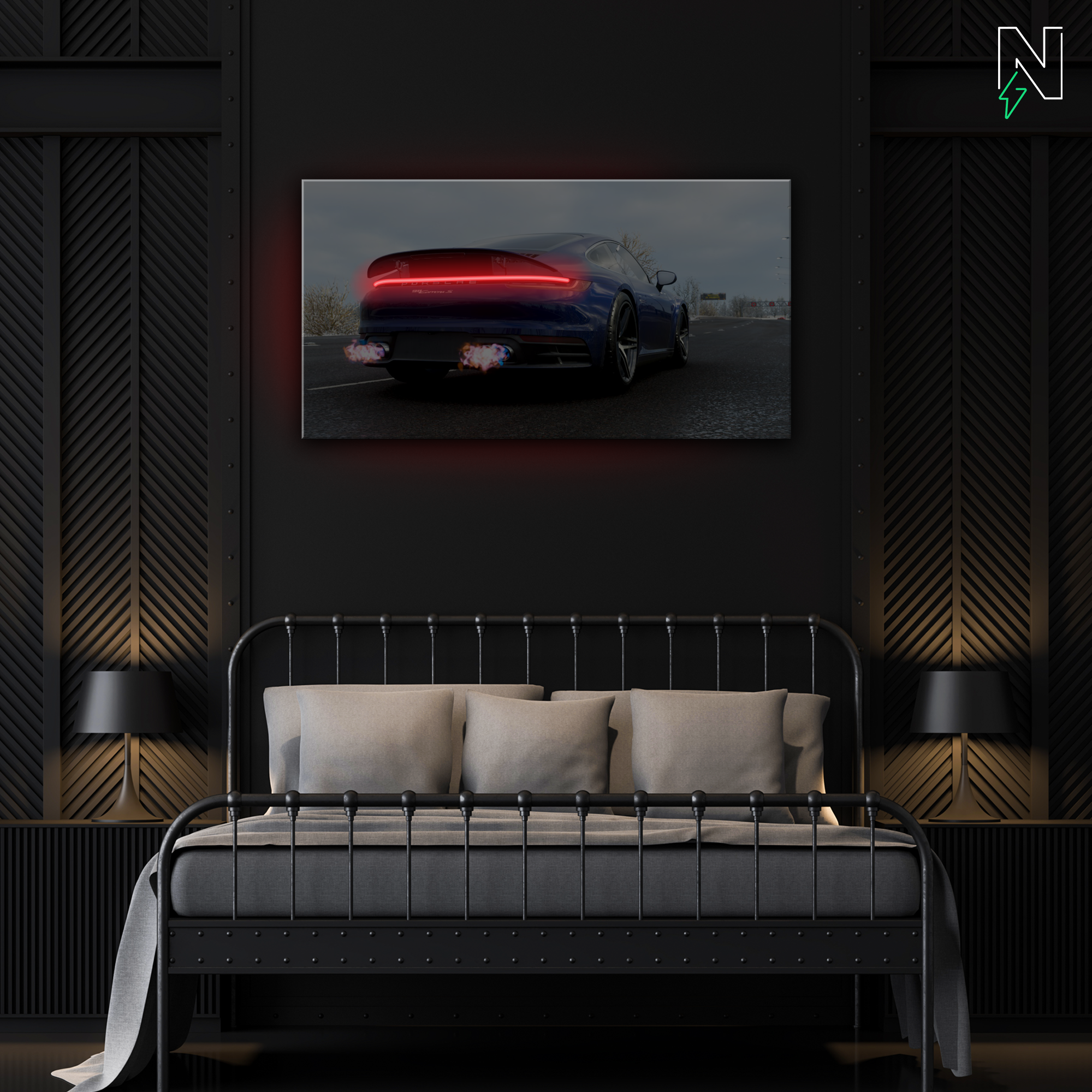 Porsche V4 LED Neon Art