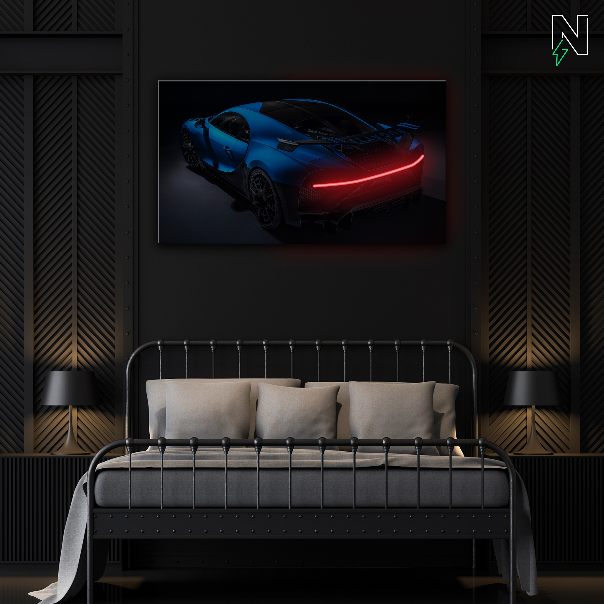 Bugatti V2 LED Neon Art