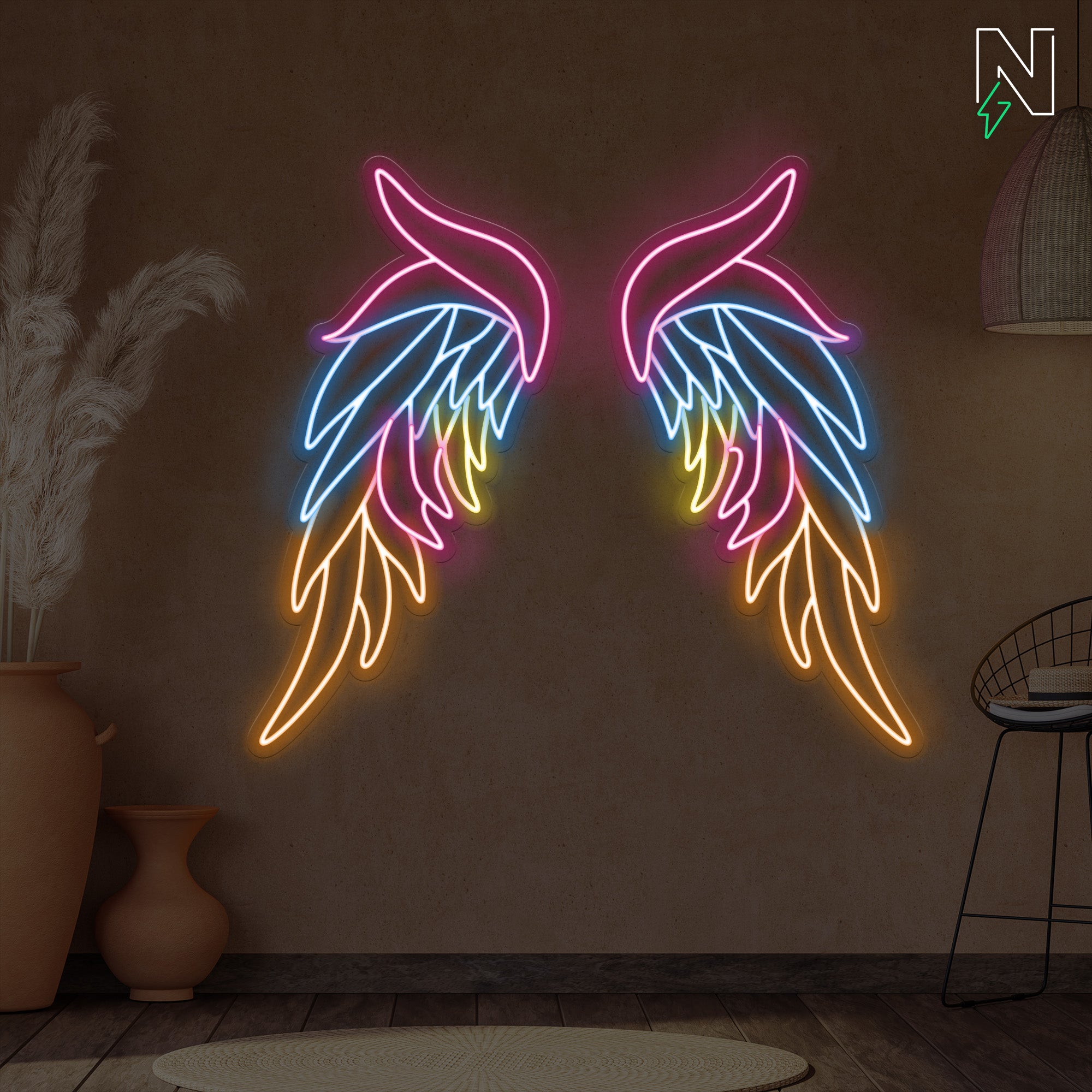 Vibrant Wings Neon Sign