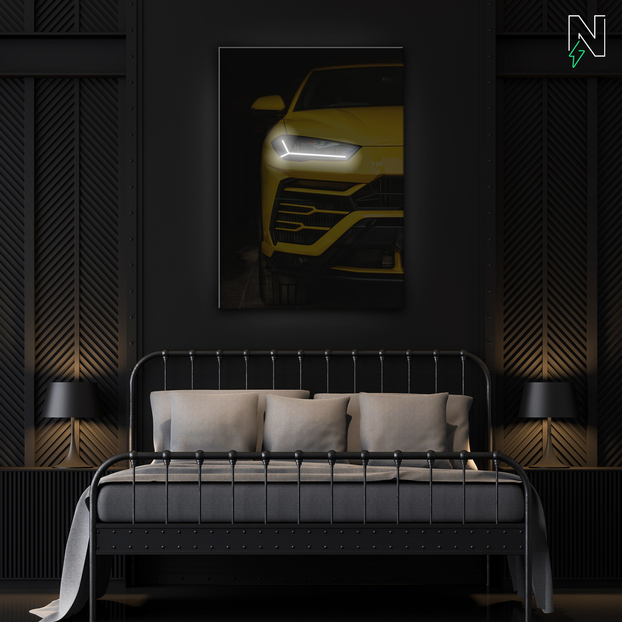Lamborghini V8 LED Neon Art